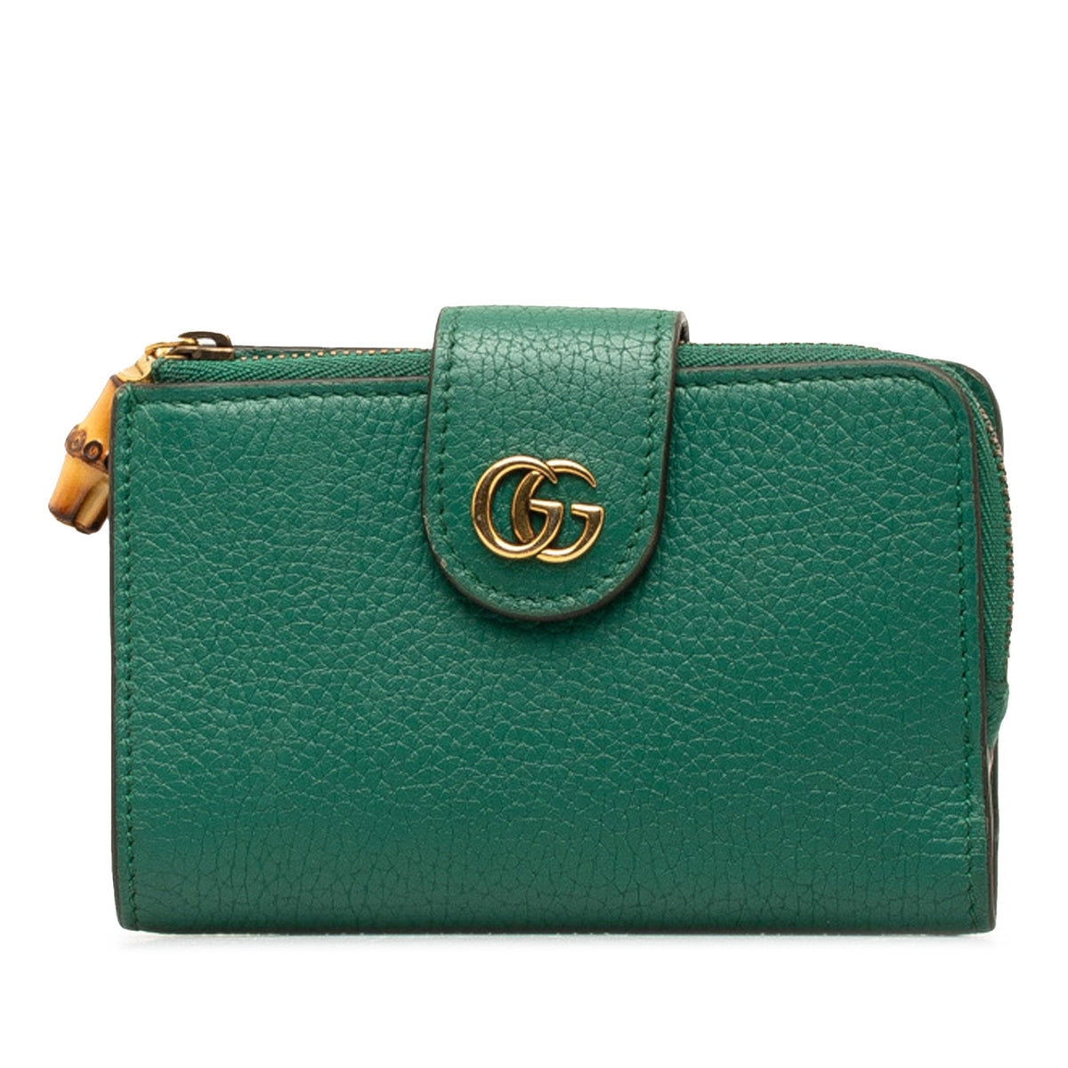 GUCCI Medium Leather Double G Bamboo Wallet Small Wallets