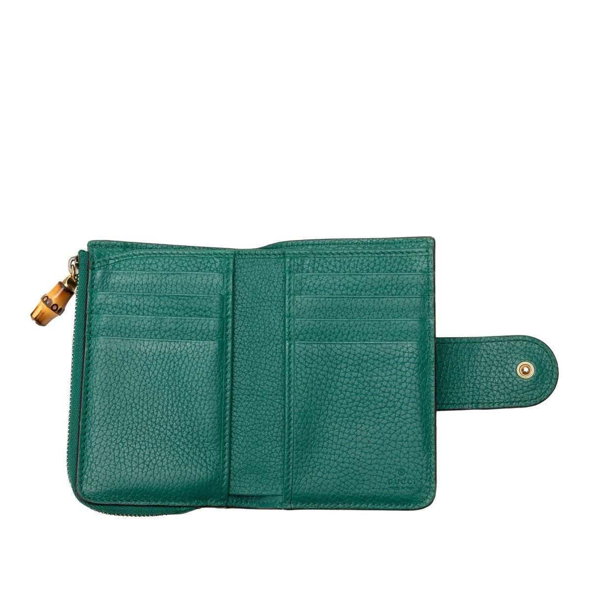 GUCCI Medium Leather Double G Bamboo Wallet Small Wallets