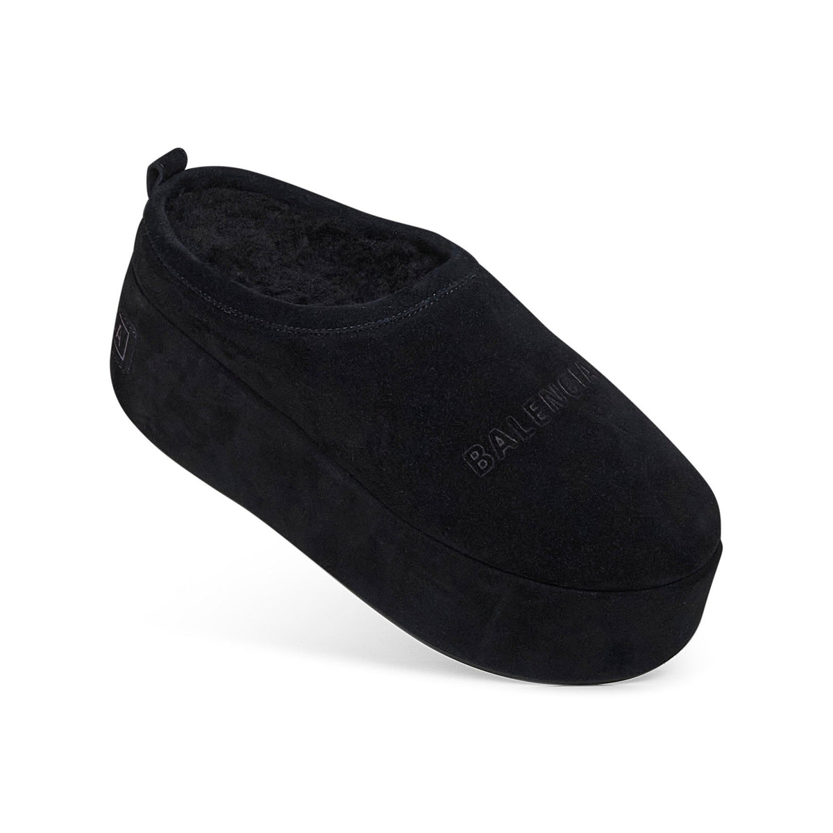 Balenciaga Women Black Alaska Soft Platform Mules