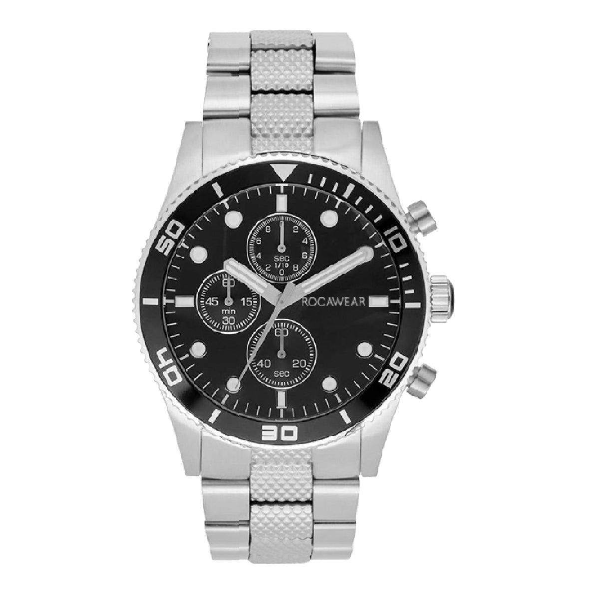 Rocawear Men's Shiny Silver Metal Bracelet Watch 46.5mm