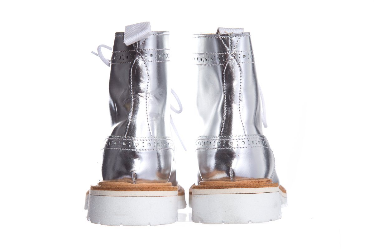 JUNYA WATANABE COMME DES GARCONS X Tricker's Silver Boots SZ 6 NWT