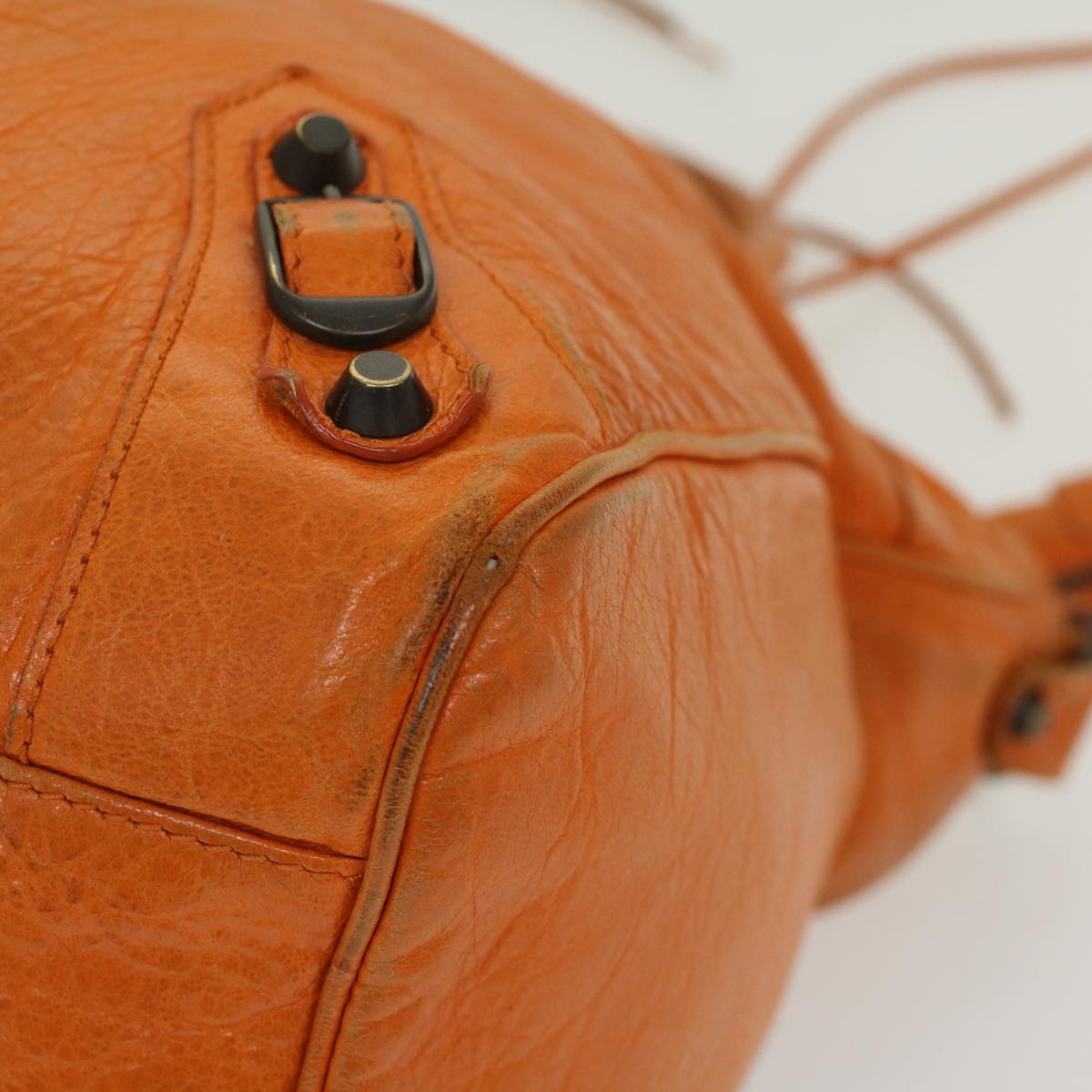 balenciaga Vero Hand Bag Leather 2way Orange Auth am4469