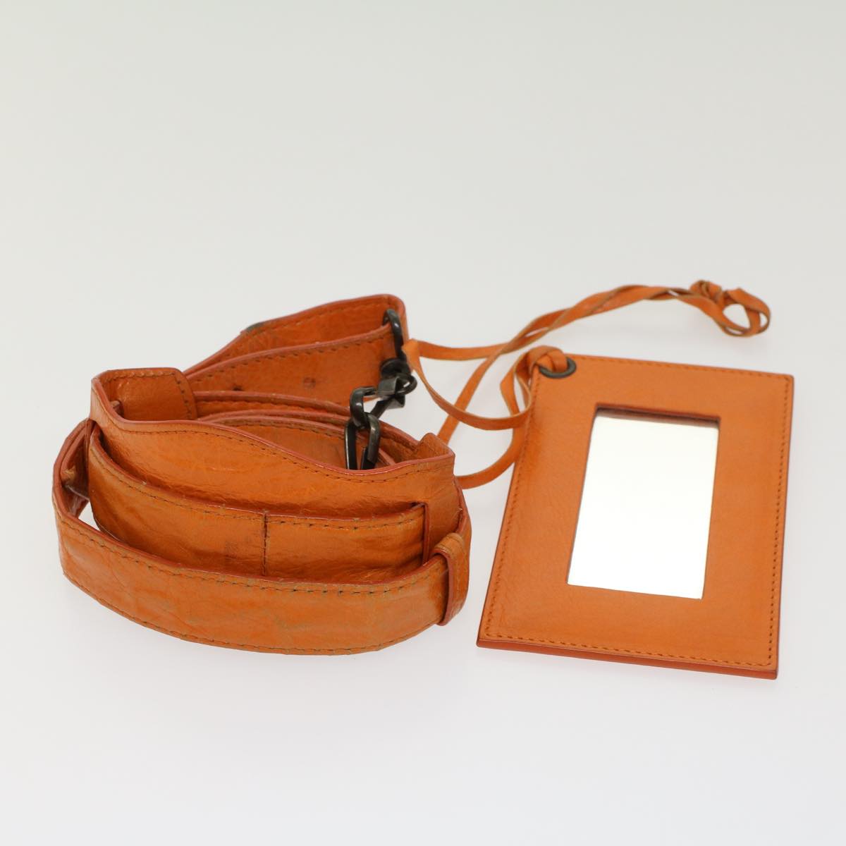balenciaga Vero Hand Bag Leather 2way Orange Auth am4469