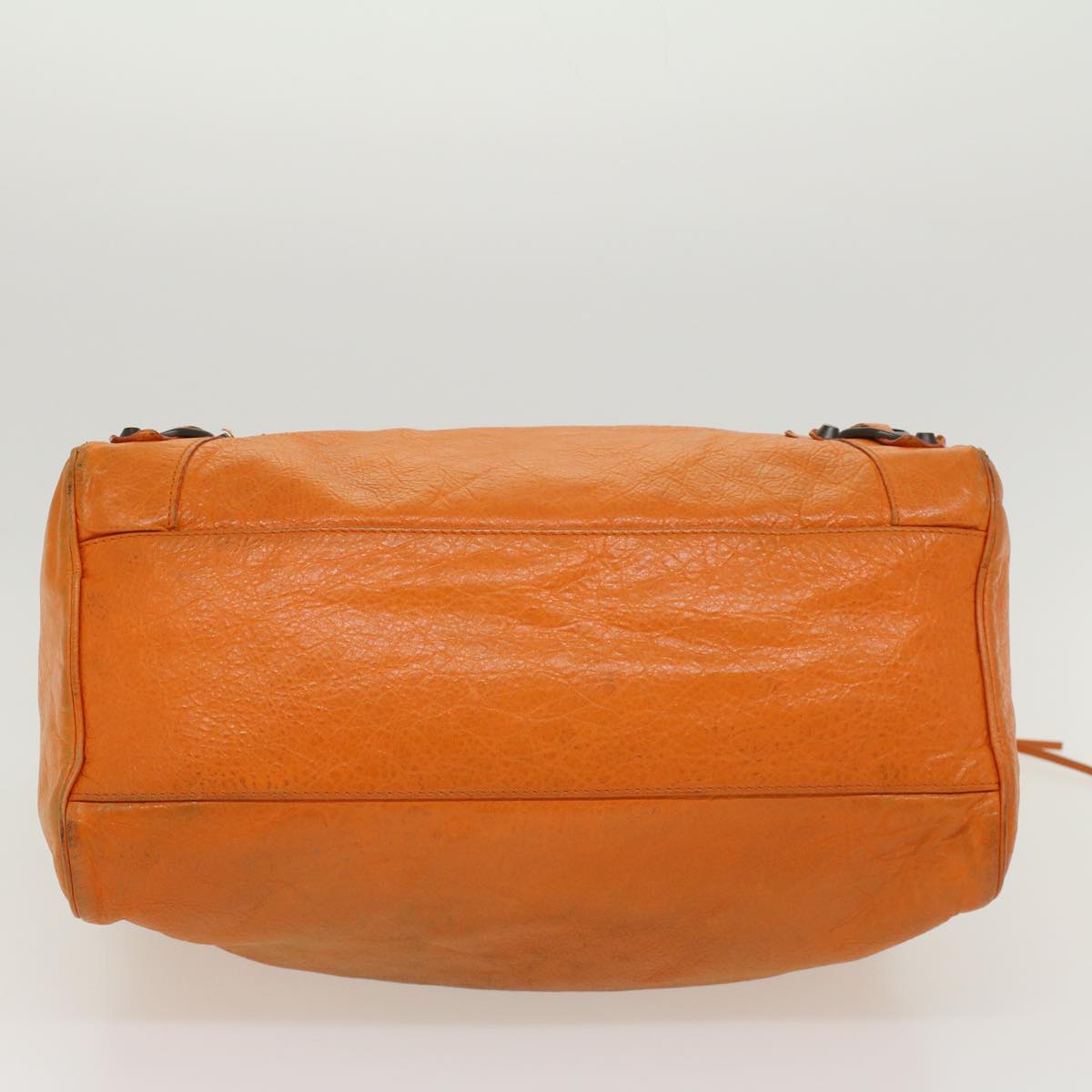 balenciaga Vero Hand Bag Leather 2way Orange Auth am4469