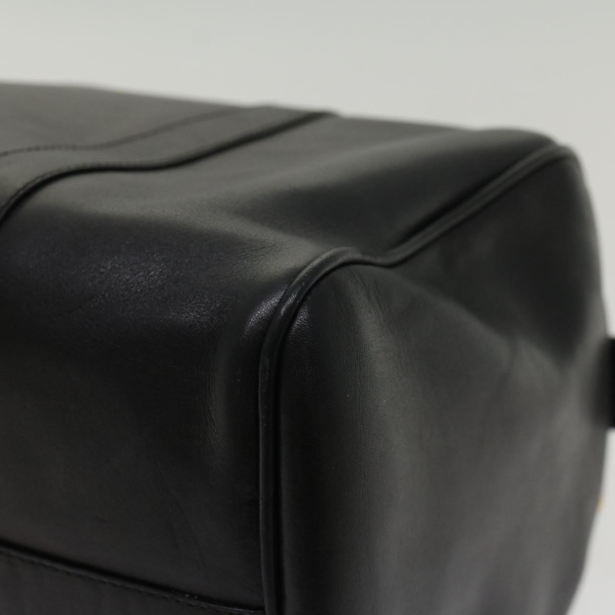 balenciaga Boston Bag Vintage Leather Black Auth am4980