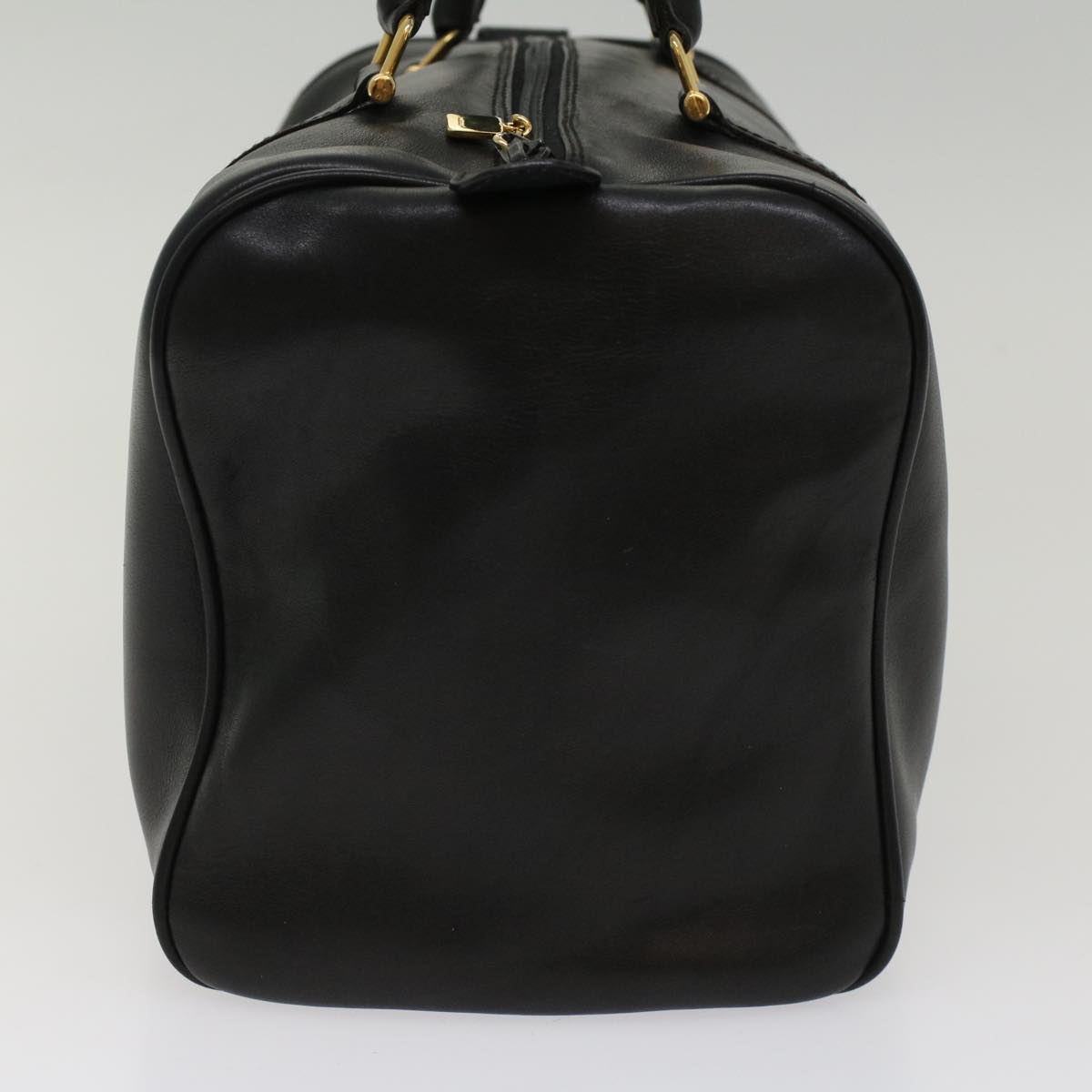 balenciaga Boston Bag Vintage Leather Black Auth am4980