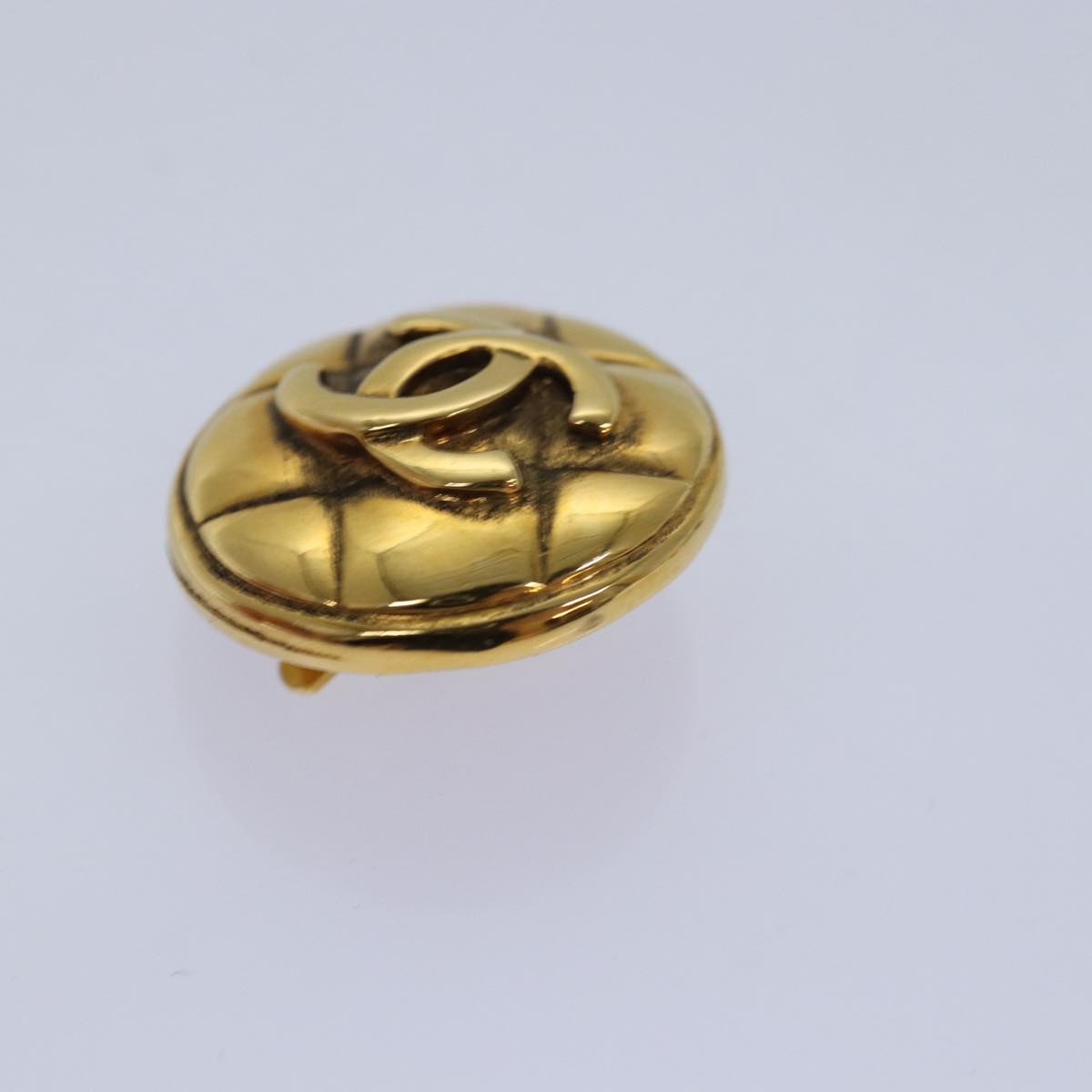 Chanel COCO Mark Earring metal Gold CC Auth am6613
