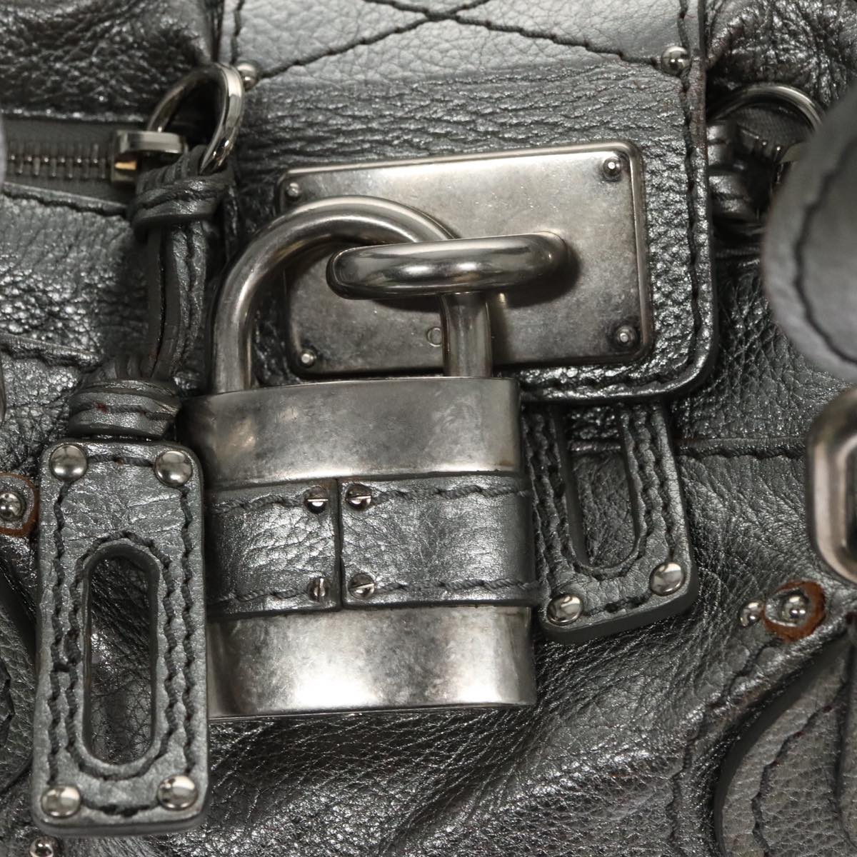 Chloe Paddington Hand Bag Leather Silver Gold am7440