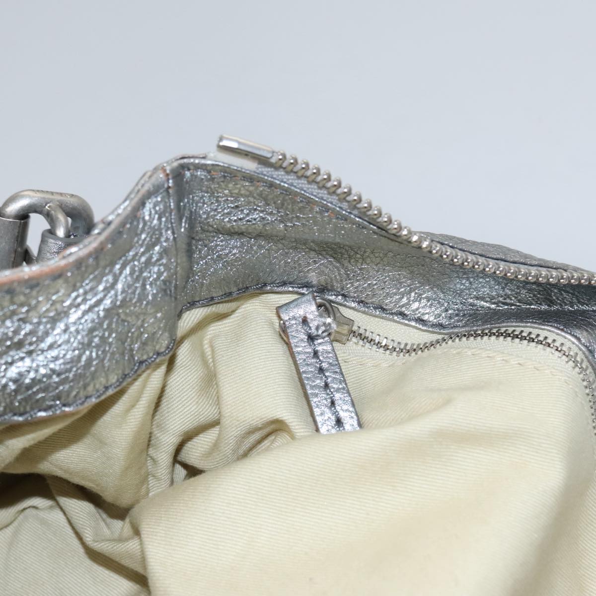 Chloe Paddington Hand Bag Leather Silver Gold am7440