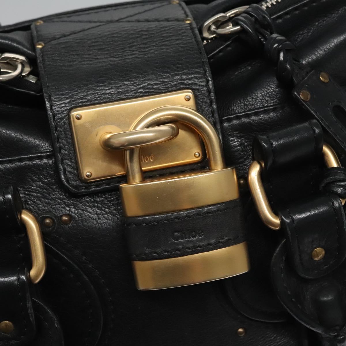 Chloe Paddington Hand Bag Leather Black am7564