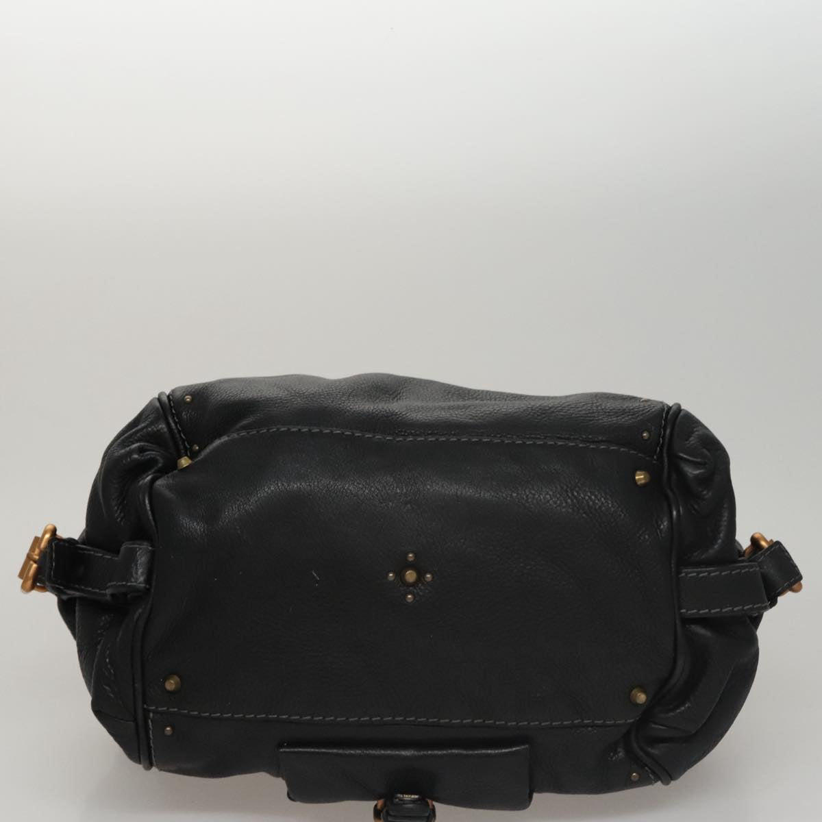 Chloe Paddington Shoulder Bag Leather Black Gold am7567