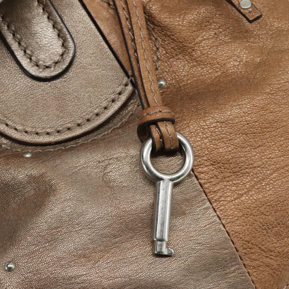 Chloe Paddington Tote Bag Leather Gold Tone am7570