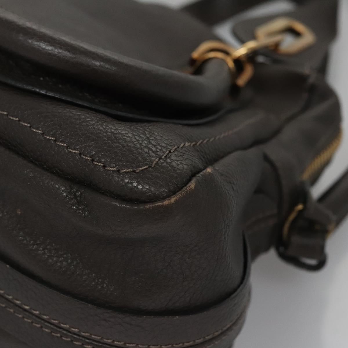 Chloe Paraty Hand Bag Leather 2way Gray am7621