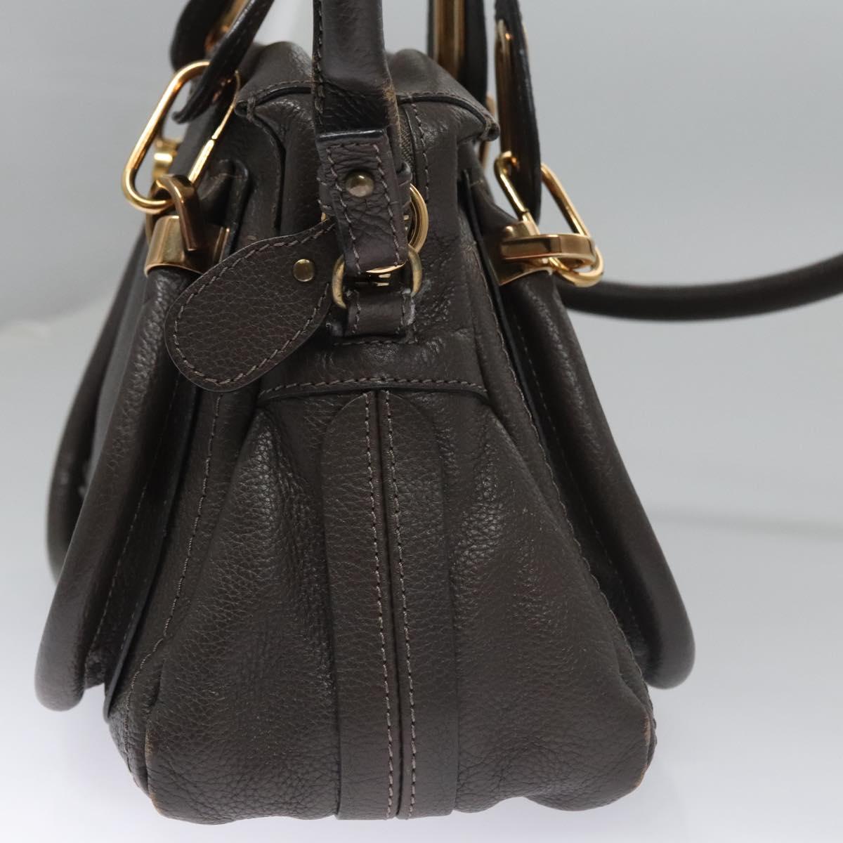Chloe Paraty Hand Bag Leather 2way Gray am7621