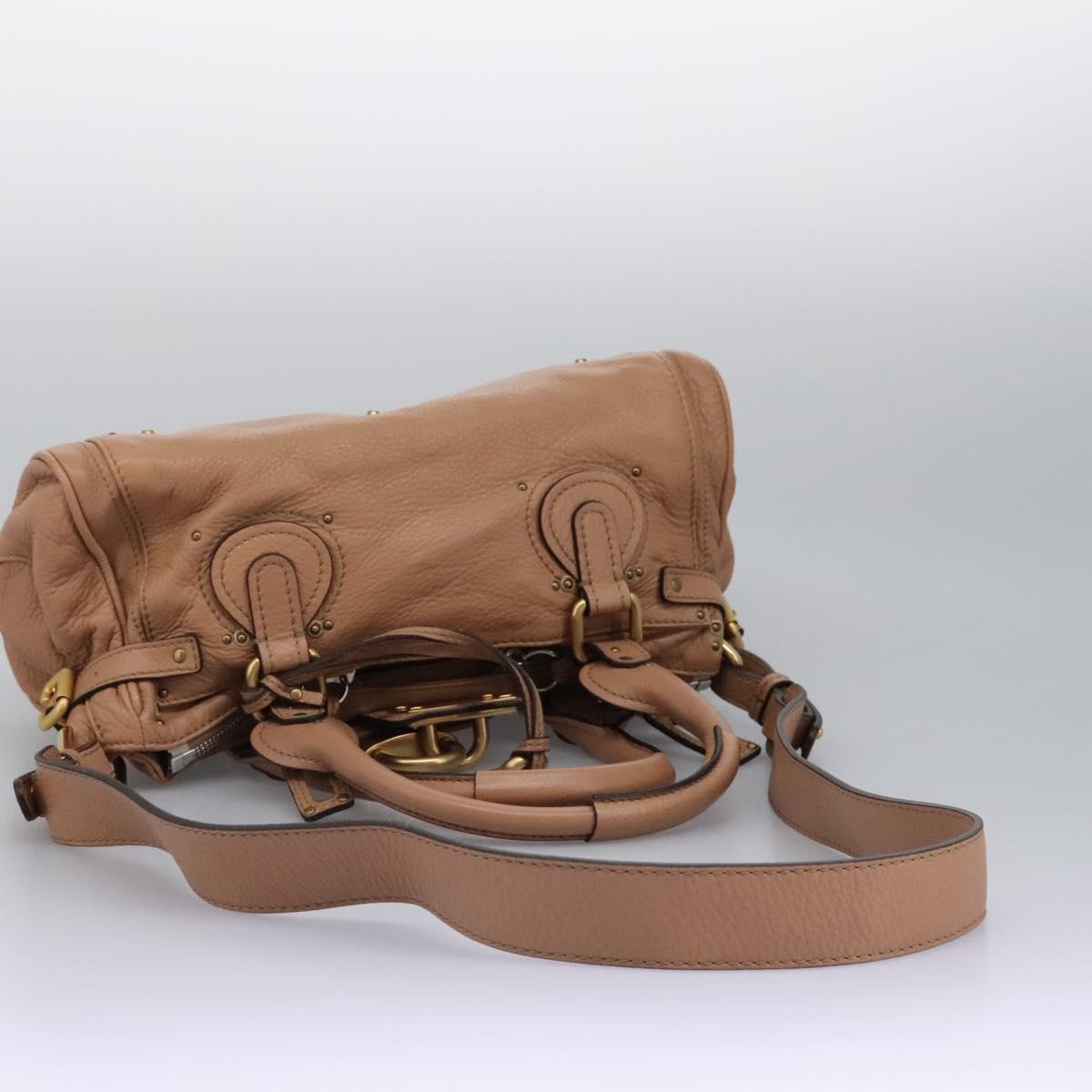 Chloe Paddington Hand Bag Leather 2way Beige am7628