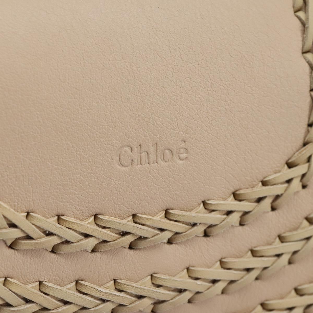 Chloe Sac Porte Shoulder Bag Leather Beige am7635