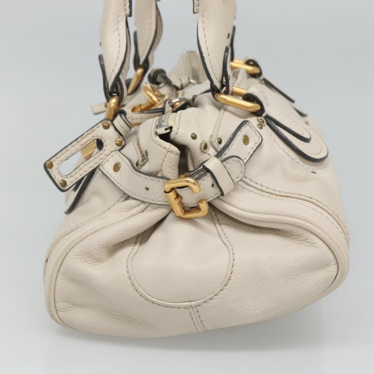 Chloe Paddington Hand Bag Leather White am7675