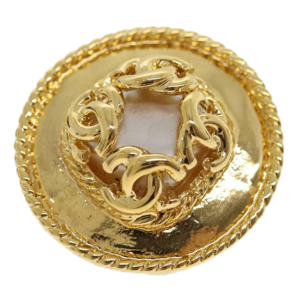 Chanel COCO Mark Earring Gold CC Auth ar7354