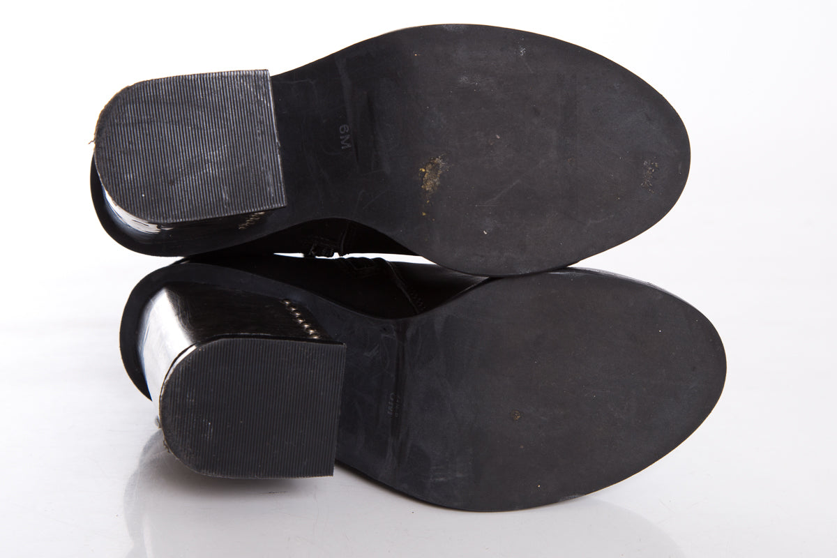 Jeffrey Campbell Black Booties w/ Buckle and Zipper Detail  SZ 6
