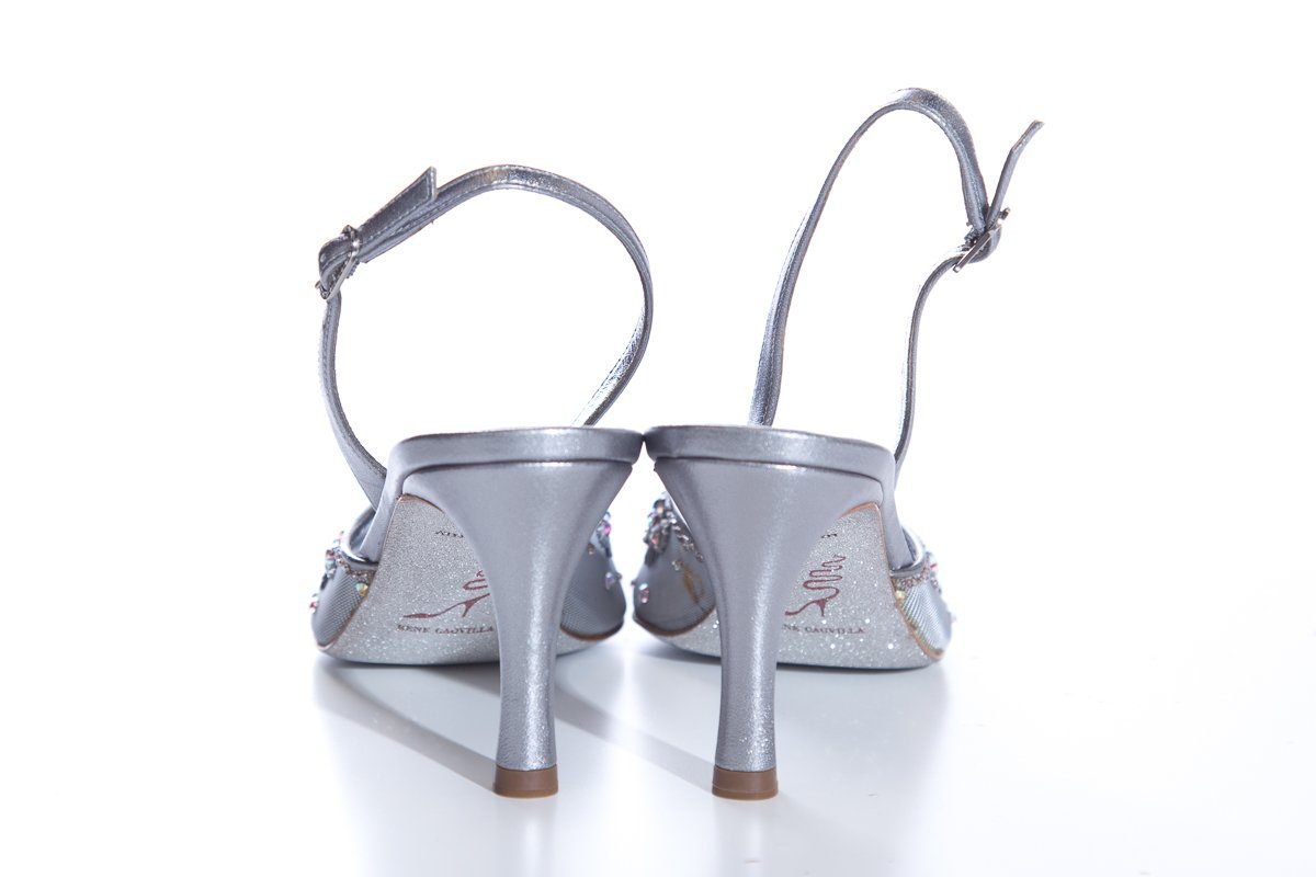 Rene Caovilla Silver Slingbacks SZ 37