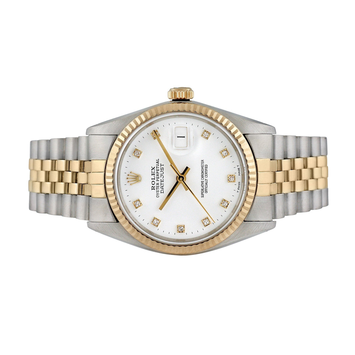 Rolex Men's Two-tone Datejust with Factory Diamonds, item #40