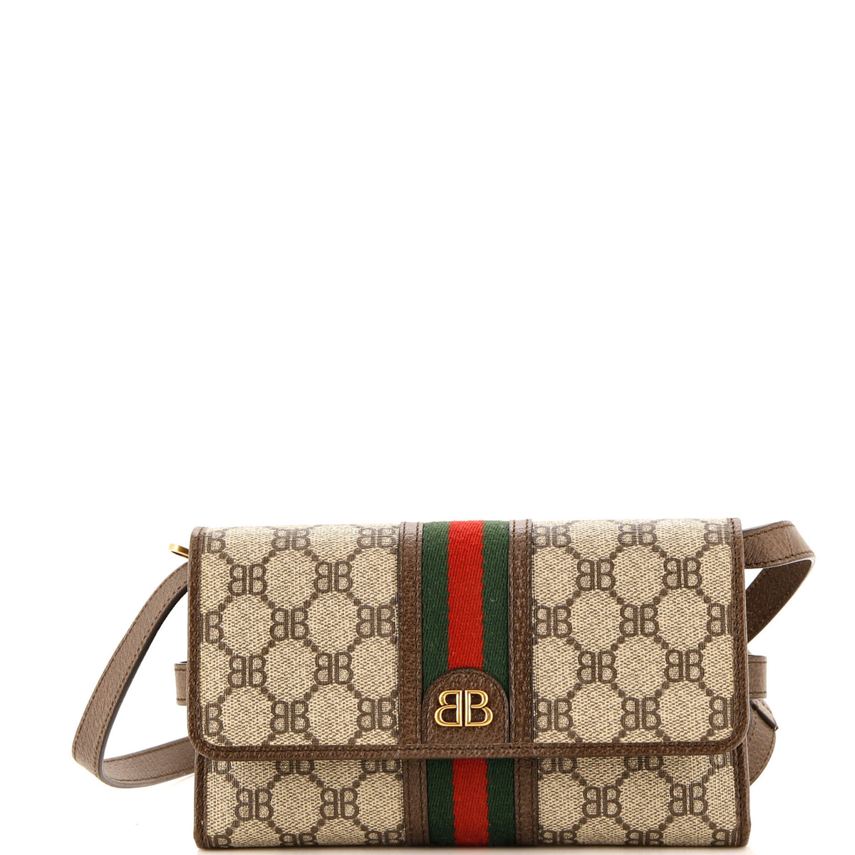 Balenciaga x Gucci The Hacker Wallet on Strap BB Coated Canvas