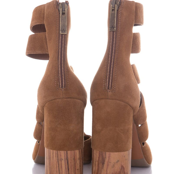 Aquatalia Emme Camel Suede Heeled Boots SZ 5