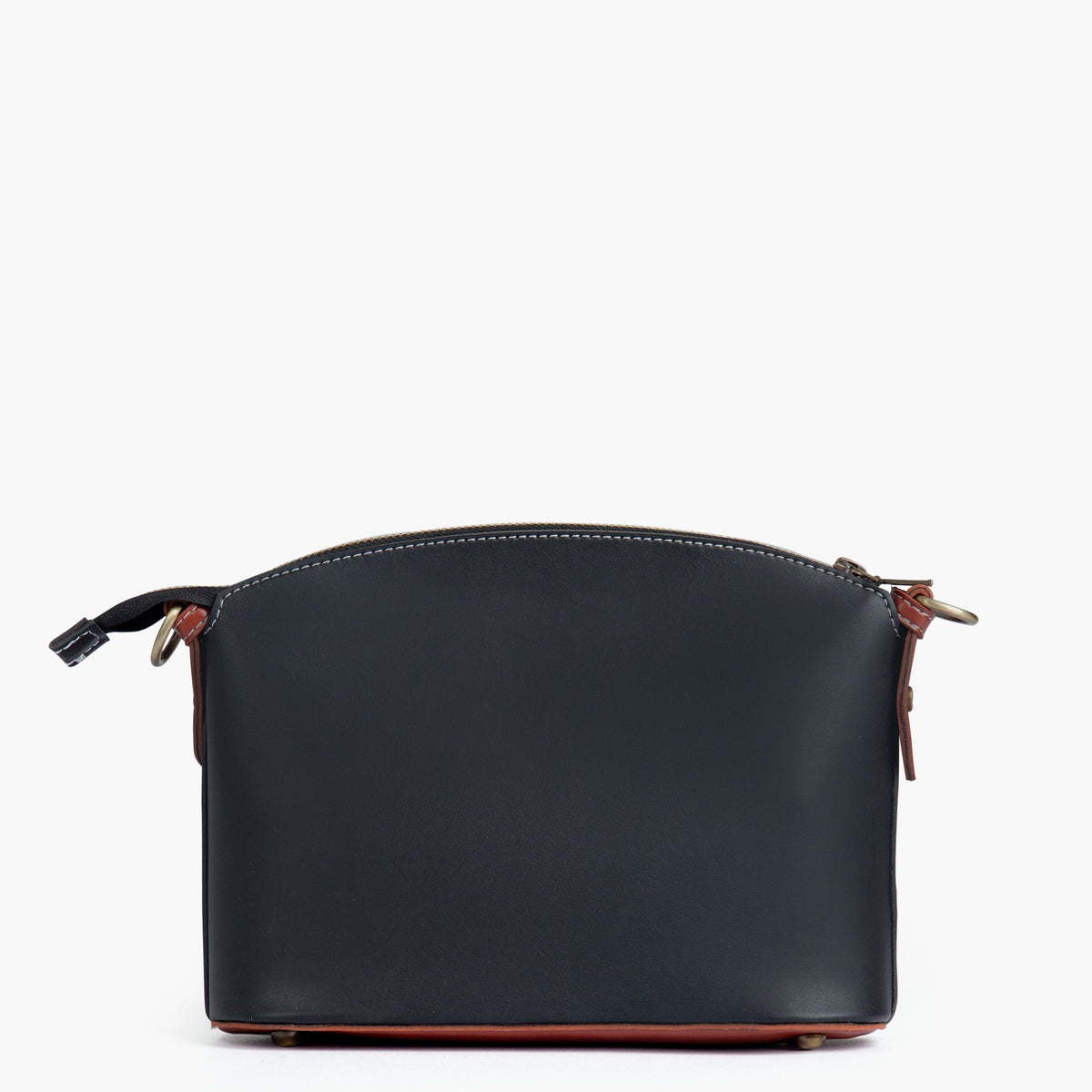 Black and rust dome cross-body bag