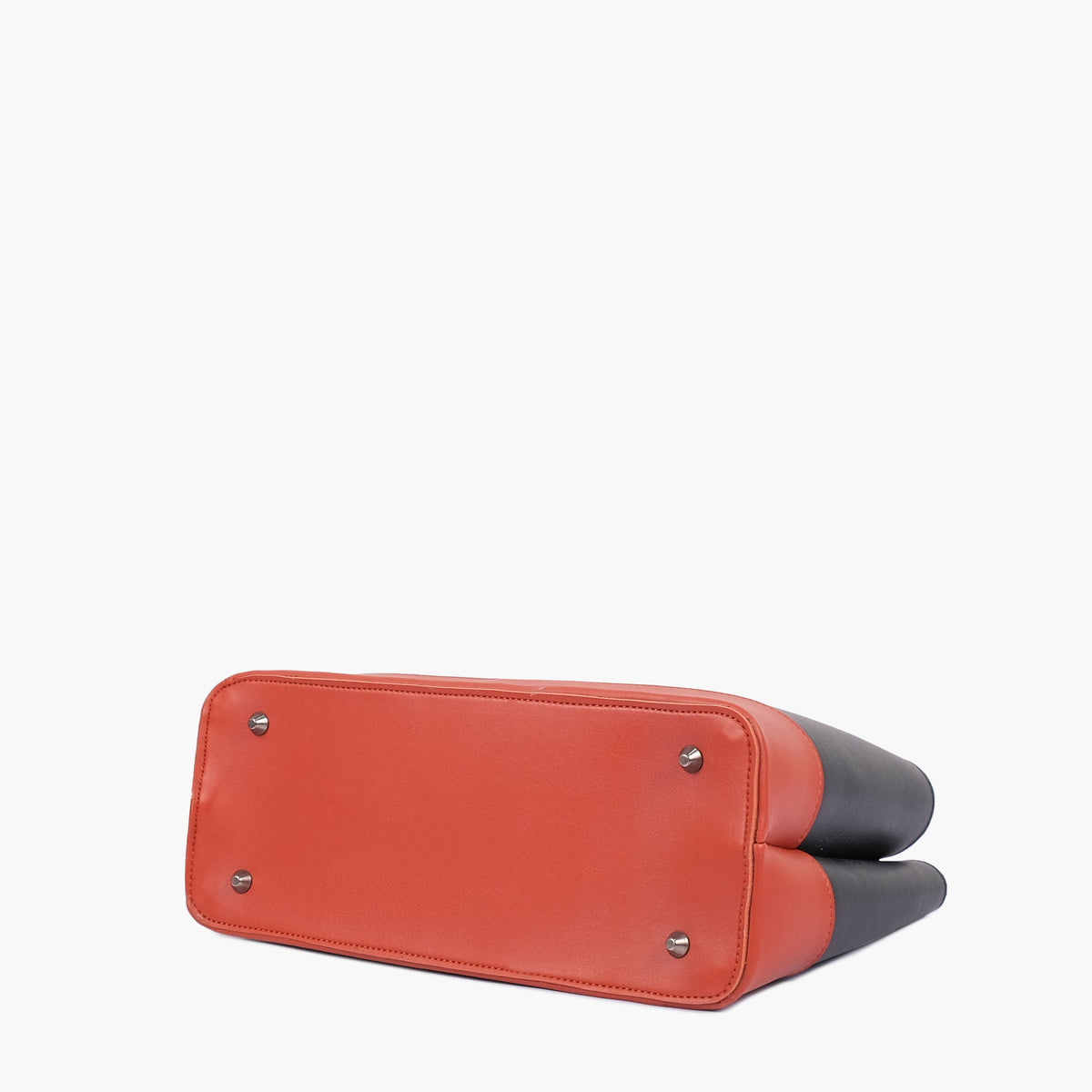 Black and rust multi-compartment shoulder bag