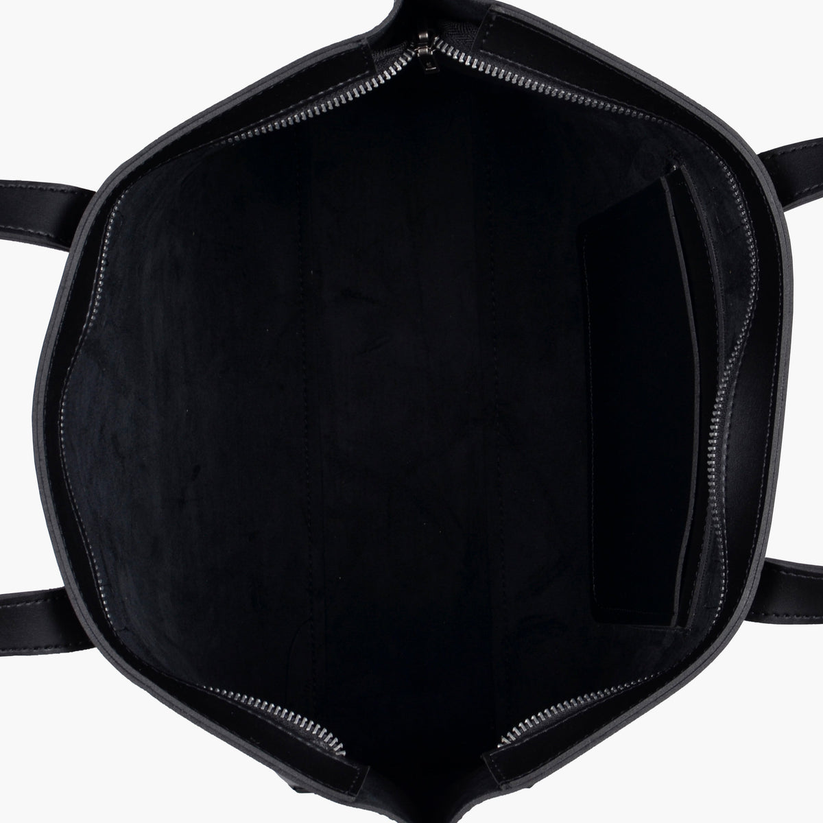 Black long handle tote bag