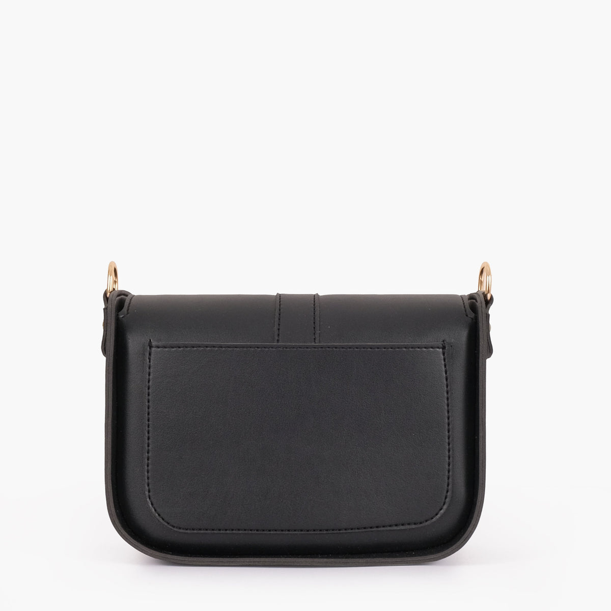 Black saddle buckle bag