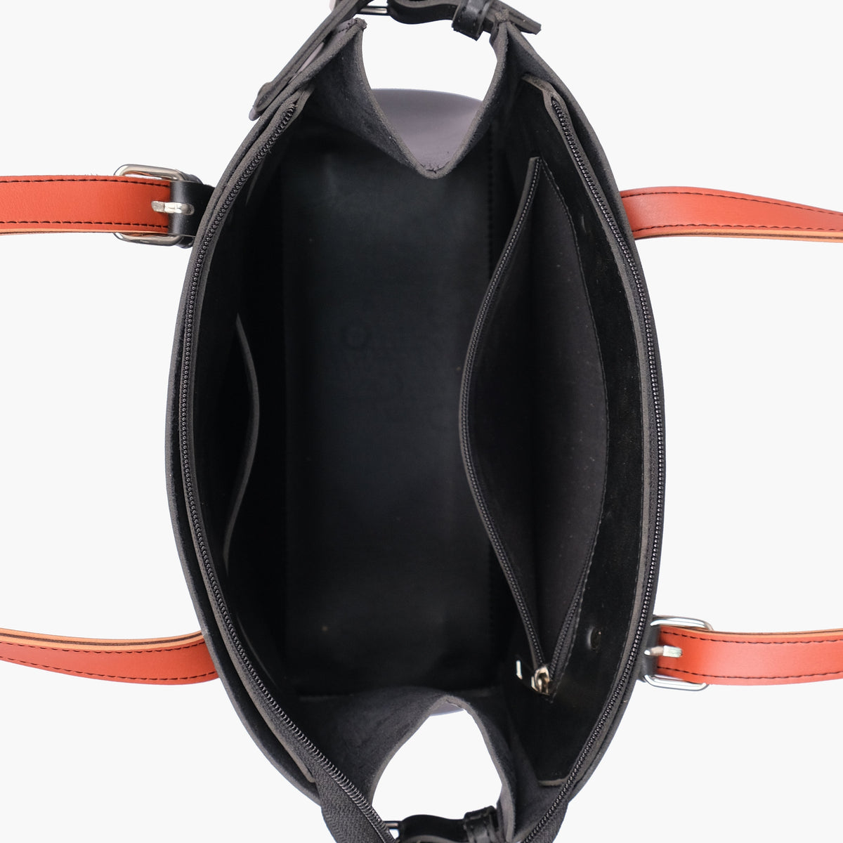 Black satchel tote bag