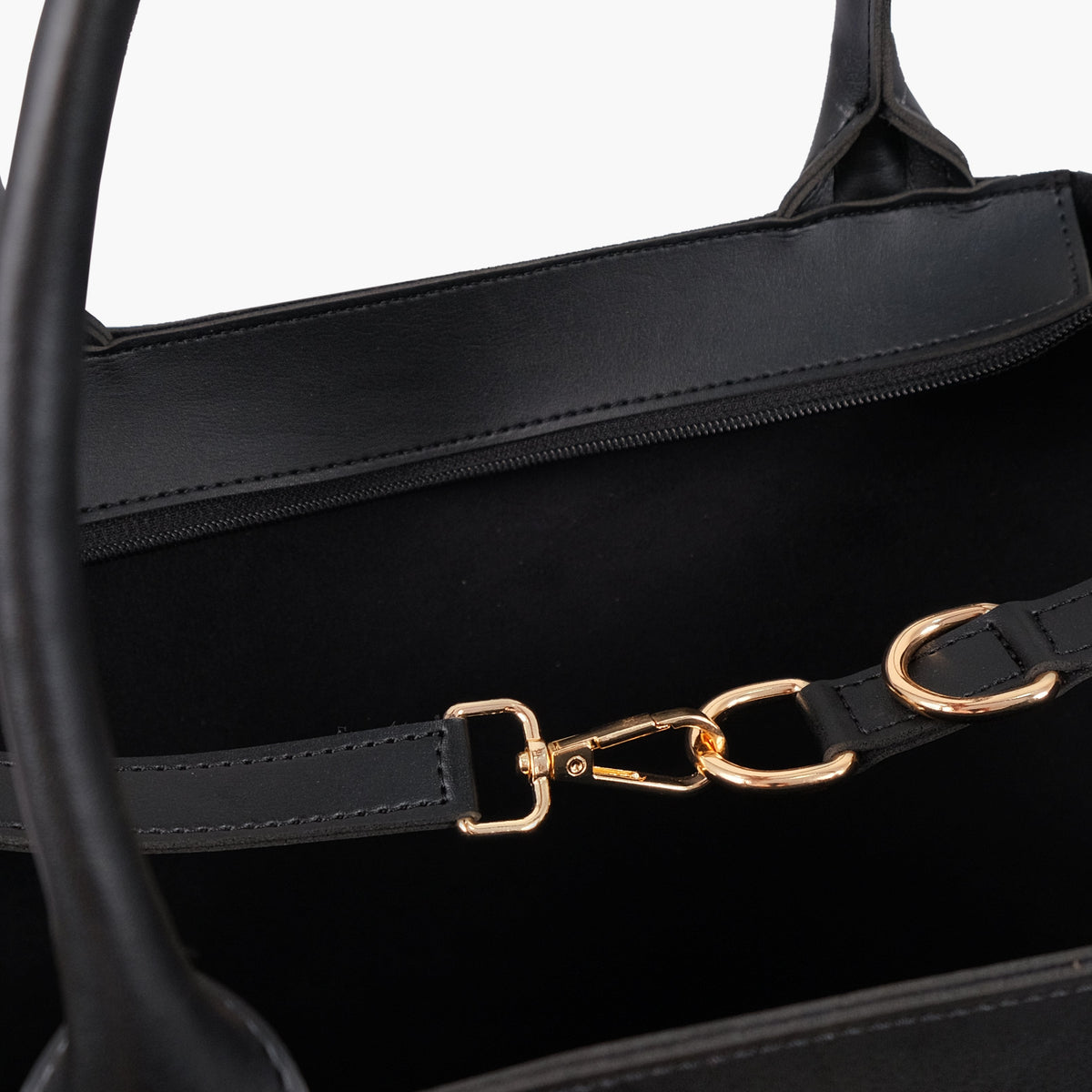 Black zipper tote bag