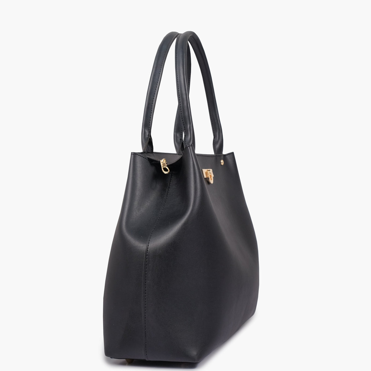 Black zipper tote bag