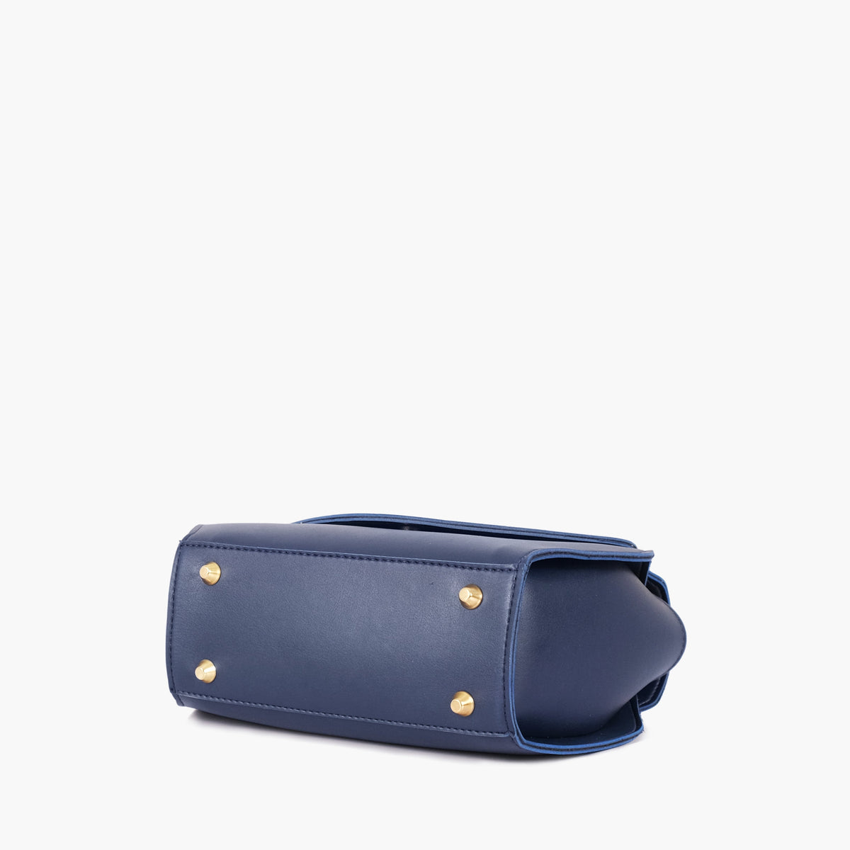 Blue top-handle hexagon bag