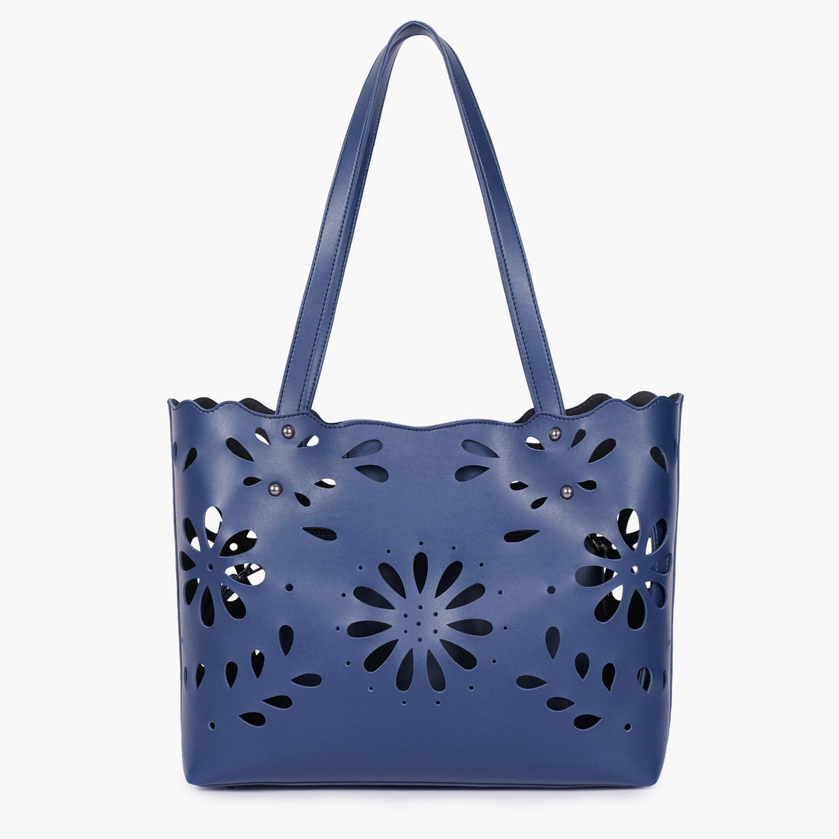 Blue two-piece floral tote