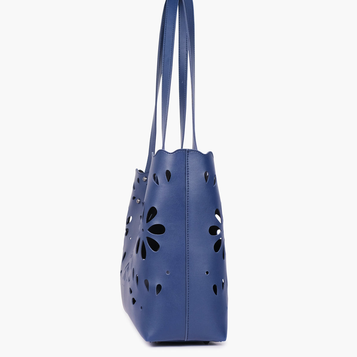 Blue two-piece floral tote
