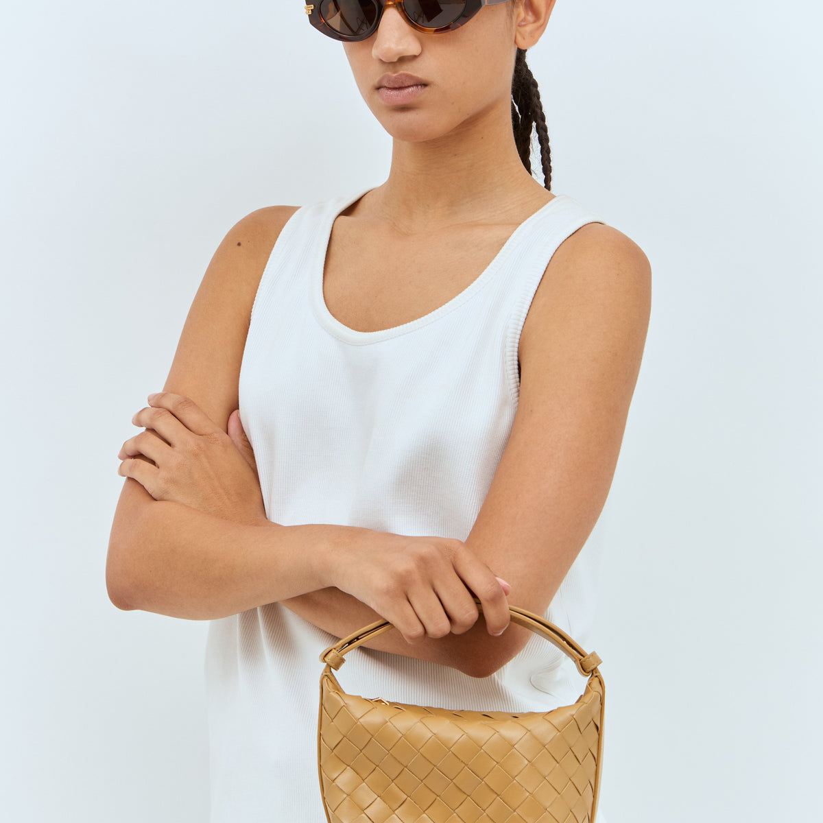 Bottega Veneta Women Mitre Oval Sunglasses