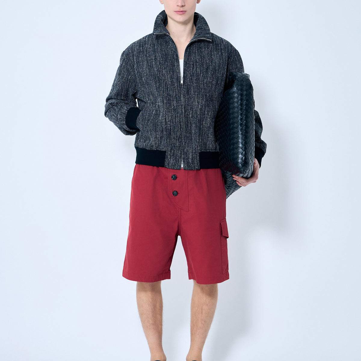 Bottega Veneta Men Light Cotton Twill Shorts