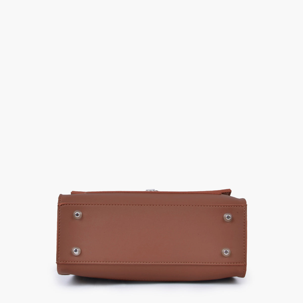 Brown push-lock messenger bag