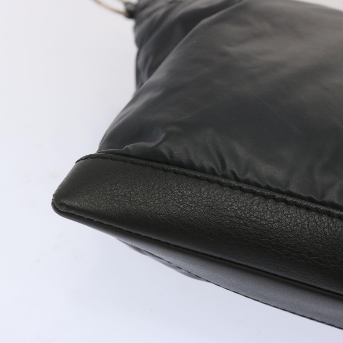 balenciaga Clutch Bag Leather Nylon Black 273023 Auth bs11228