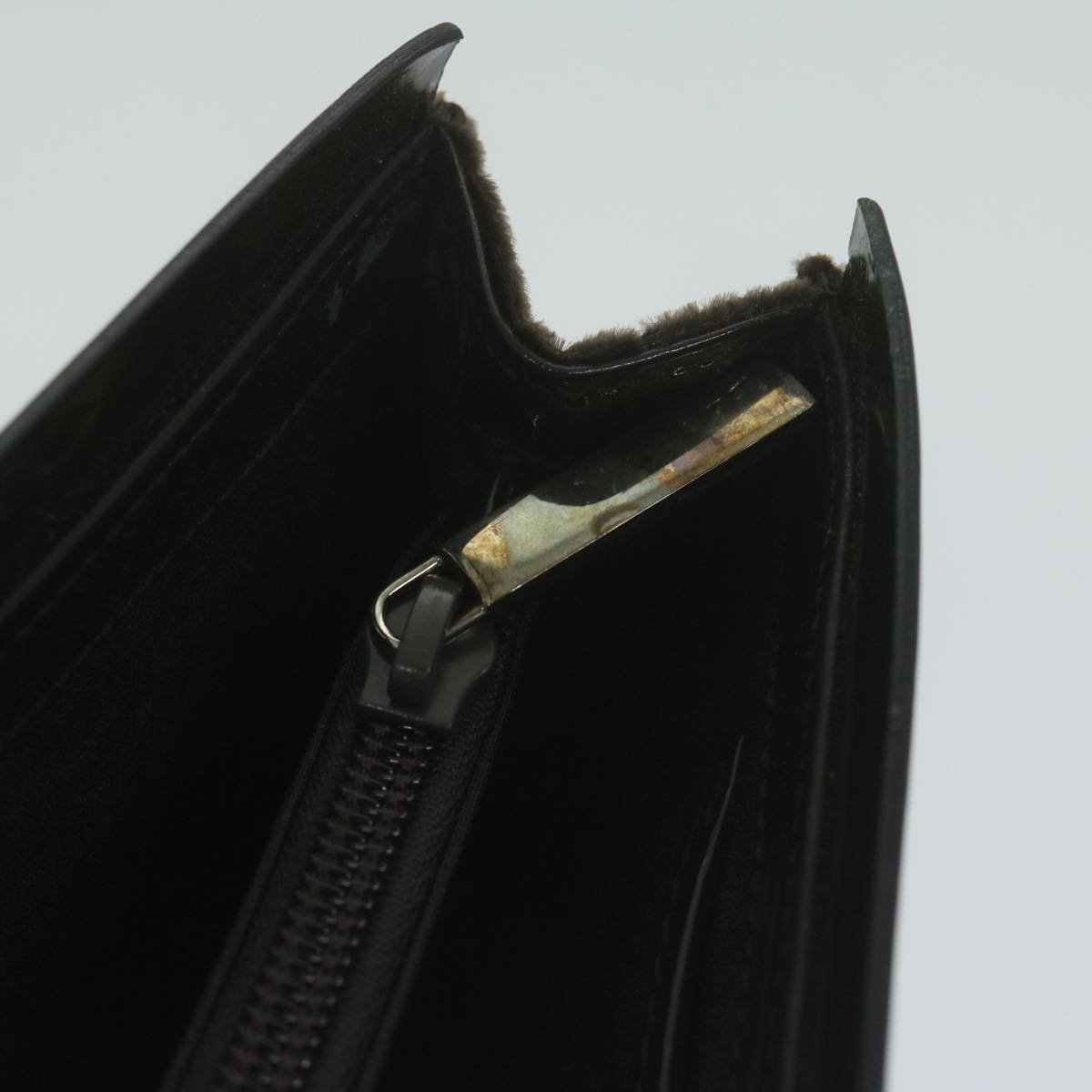 GUCCI Clutch Bag Velor Brown Auth bs11668