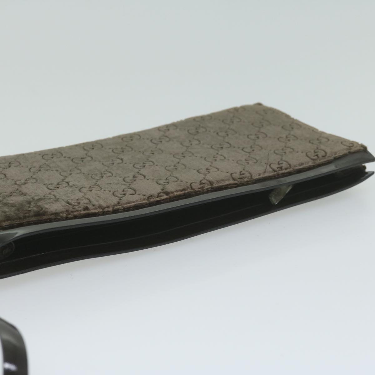GUCCI Clutch Bag Velor Brown Auth bs11668