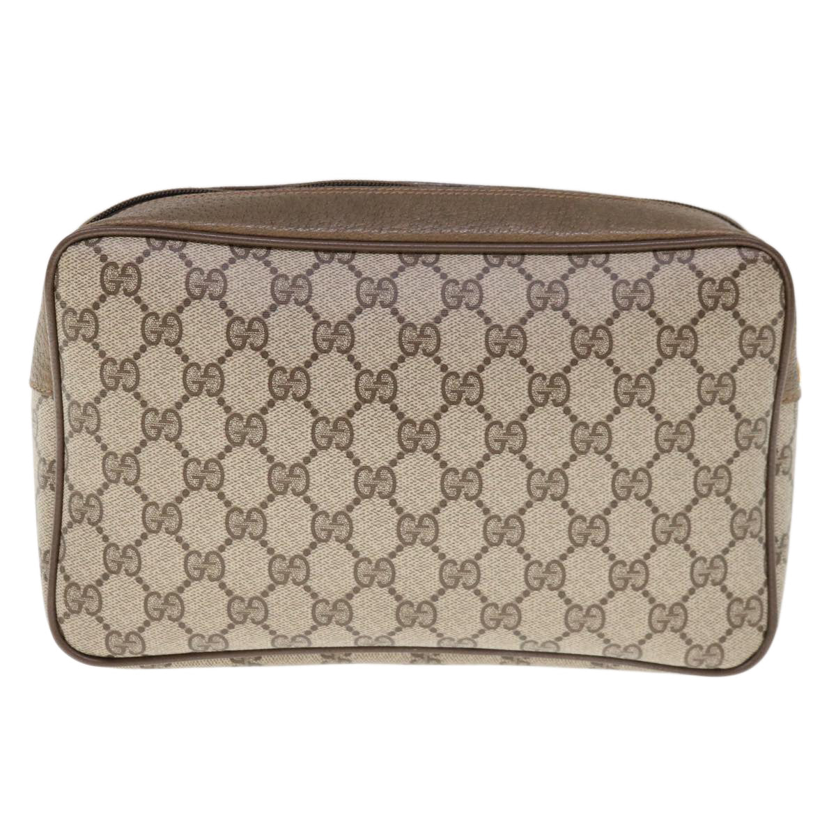 GUCCI GG Supreme Clutch Bag PVC Beige 89 01 044 Auth bs11838