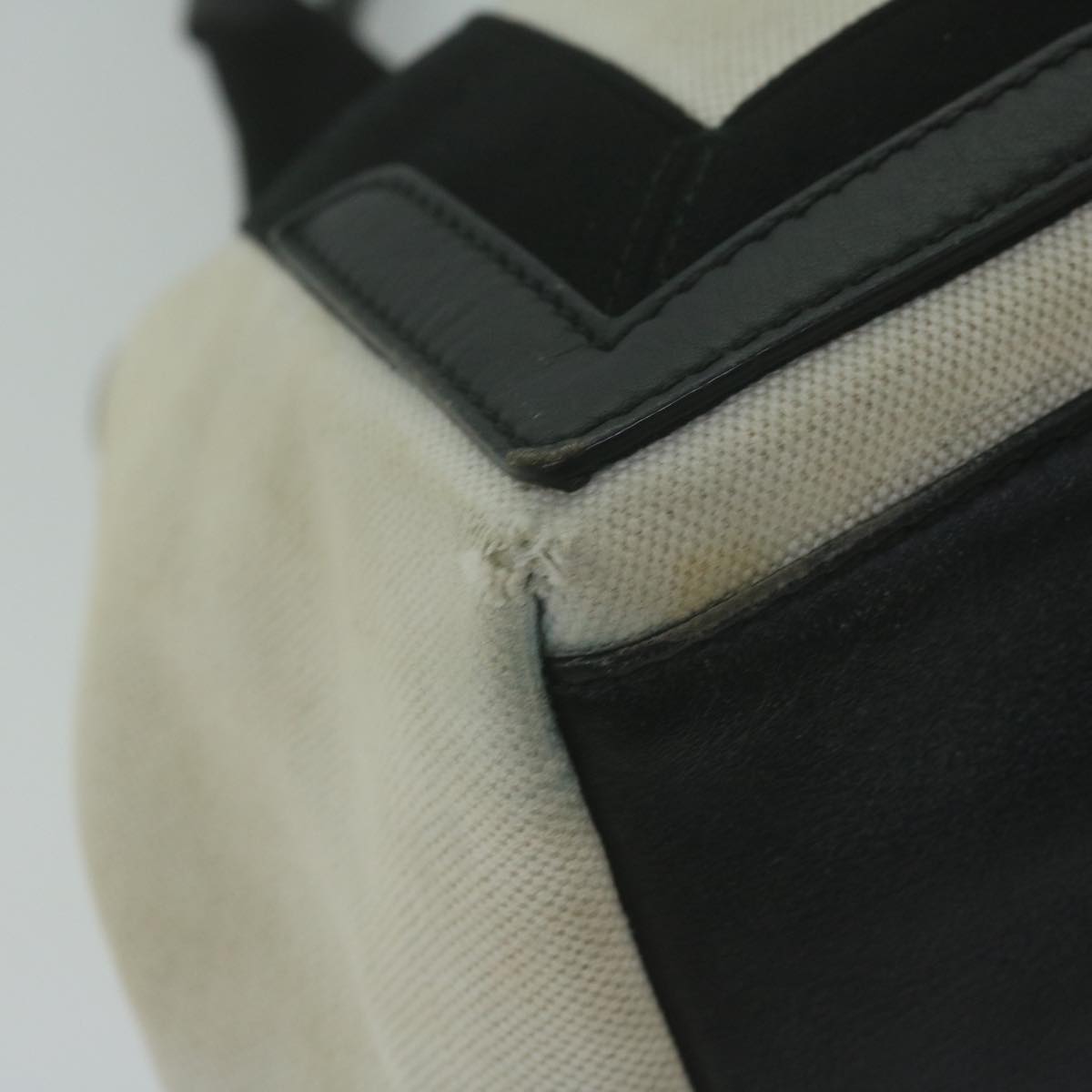 balenciaga Tote Bag Canvas White Black 339933 Auth bs11907