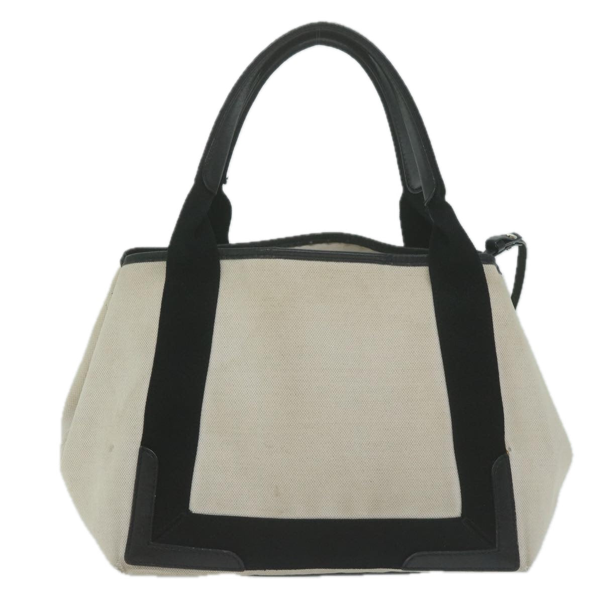 balenciaga Tote Bag Canvas White Black 339933 Auth bs11907