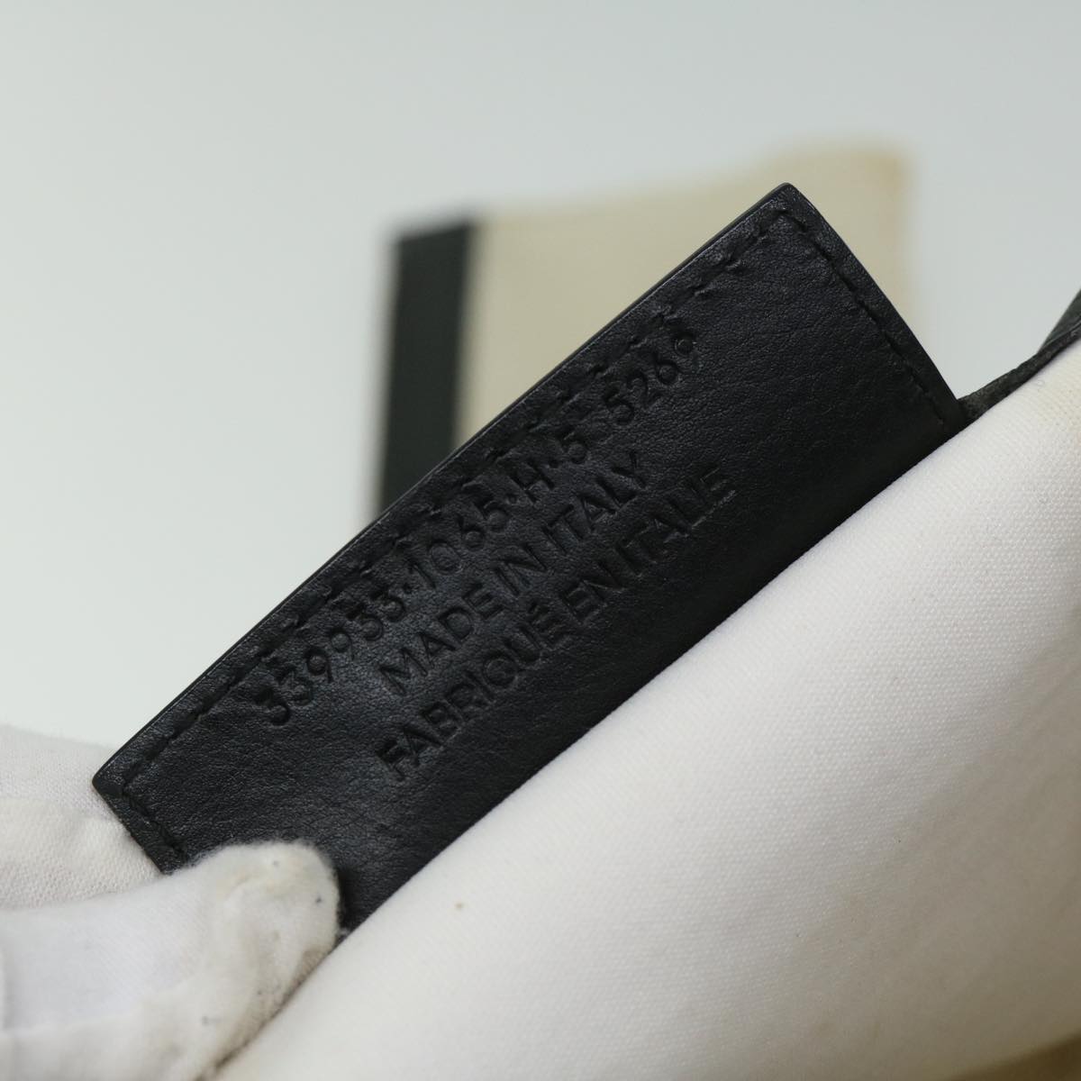 balenciaga Hand Bag Canvas White Black Auth bs12378