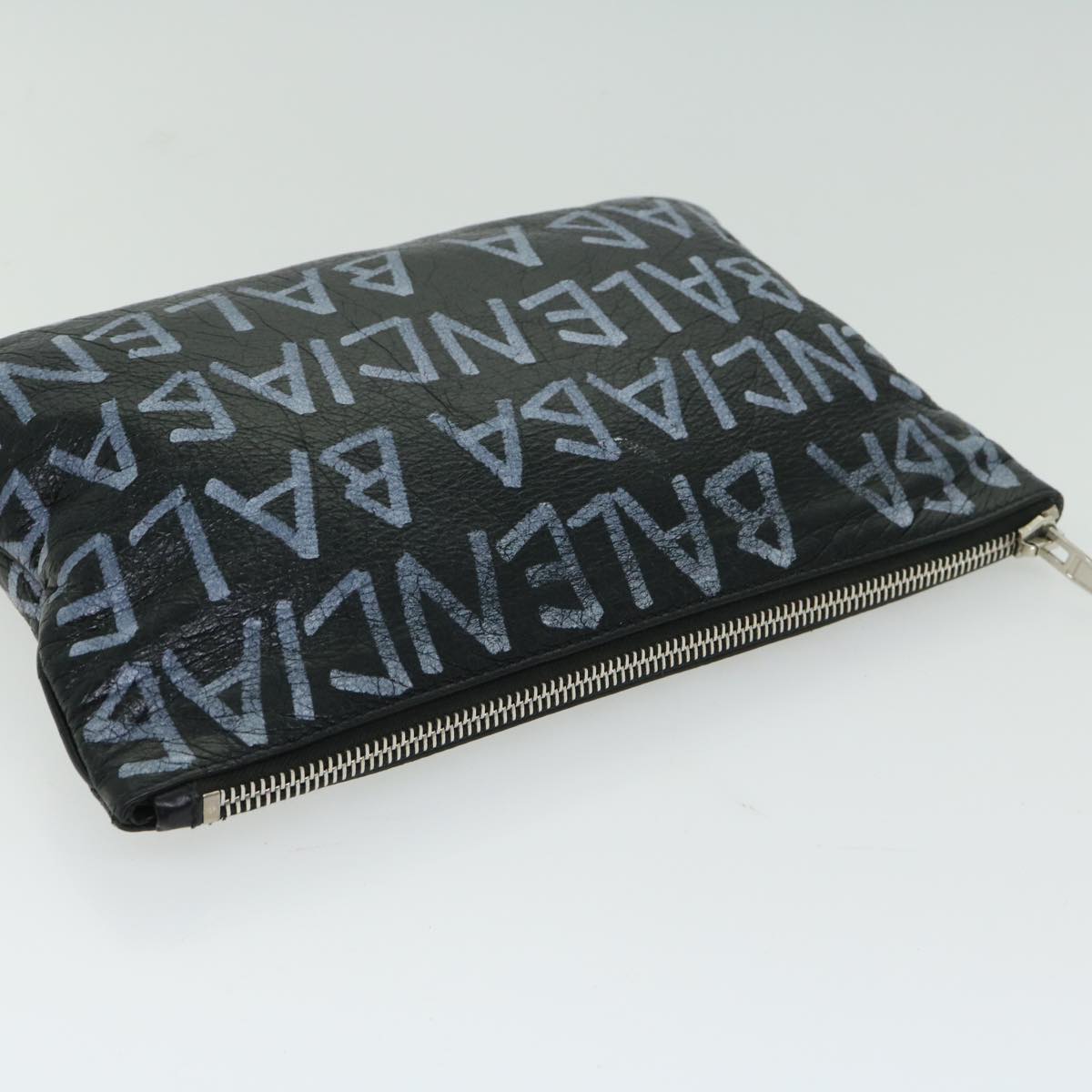 balenciaga Clutch Bag Leather Black 535532 Auth bs12428