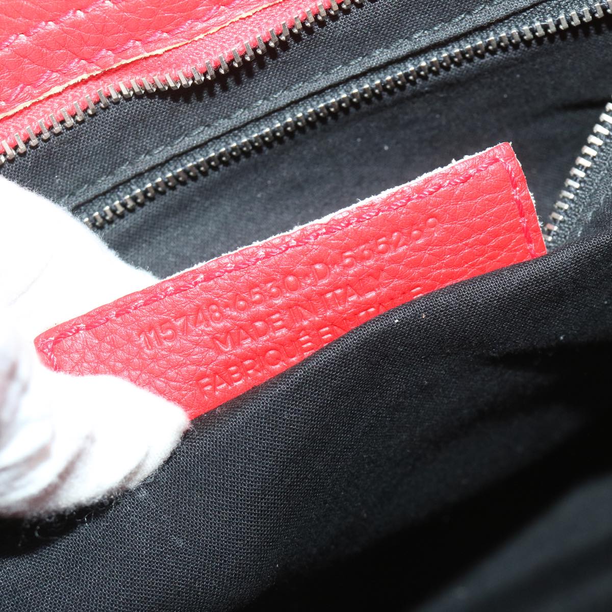 balenciaga City Hand Bag Leather 2way Red 115748 Auth bs12559