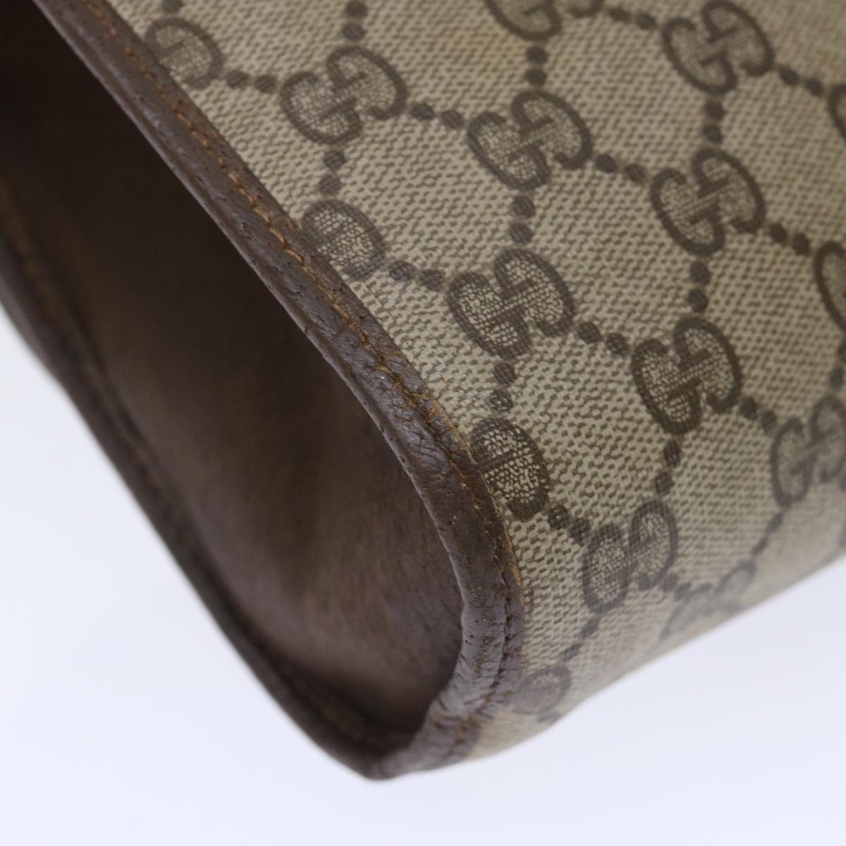 GUCCI GG Supreme Web Sherry Line Clutch Bag Beige Green 89 01 030 Auth bs13591